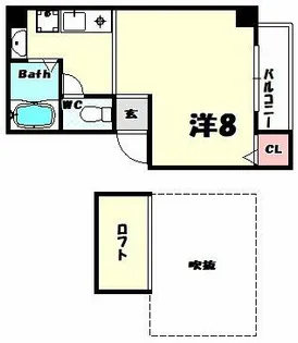 パイン神戸三宮【4階】の間取り