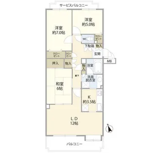覚王山パークハウス弐番館(0005534)【1階】の間取り