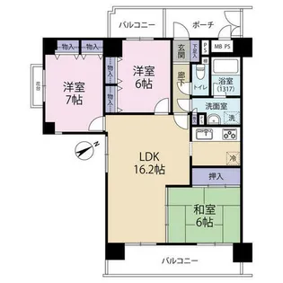 ライオンズマンション浜寺石津(0005465)【2階】の間取り