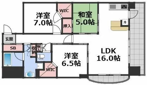マスターズレジデンス道頓堀II【8階】の間取り
