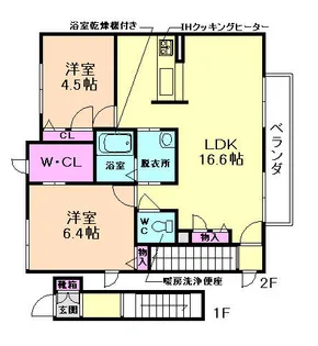 東畑ガーデンハイツⅡ【206号室】の間取り