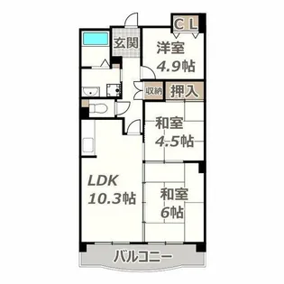 シエル・ピュール田辺【8階】の間取り