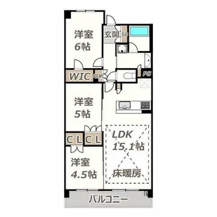 レーベン浜寺公園【702号室】の間取り