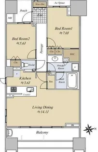 シティテラス名古屋代官町【15階】の間取り