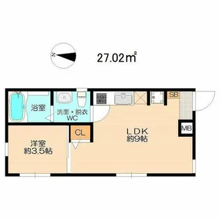 ソリッド新栄【103号室】の間取り