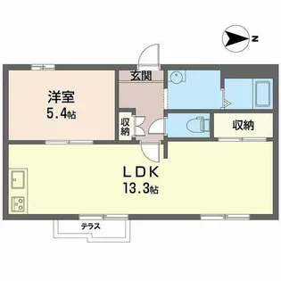 エクセルハイツ B棟【1階】の間取り