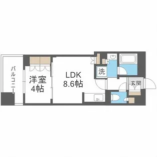 パークリュクス札幌大通公園【4階】の間取り