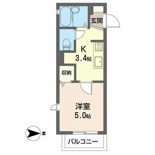 コモドフラッツ【0202号室】の間取り