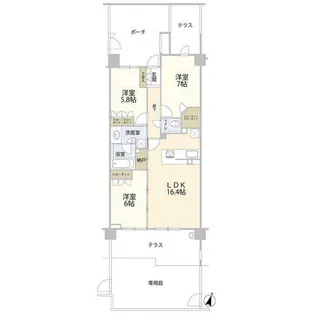 プラウド星ヶ丘(060069)【1階】の間取り