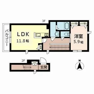 シャーメゾン小路東【0301号室】の間取り