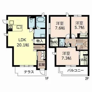 シャーメゾン殿山町【0101号室】の間取り