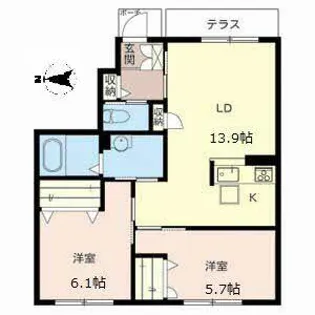 シャーメゾン レーベン【1階】の間取り