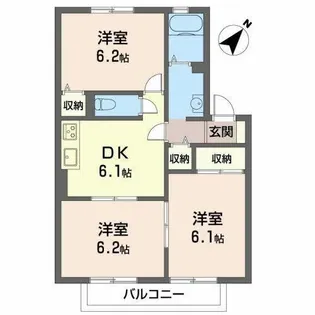ボナール・東加古川【0202号室】の間取り