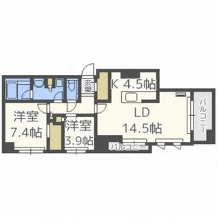 プライムメゾン大通公園【12階】の間取り