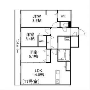 Alivis美園【3階】の間取り
