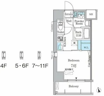 プレイズシード車道【8階】の間取り