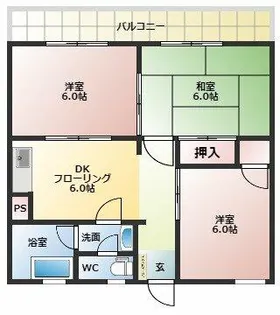 井上コーポ【2階】の間取り