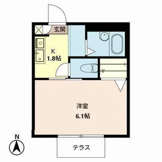 センプレヴェルデ【1階】の間取り