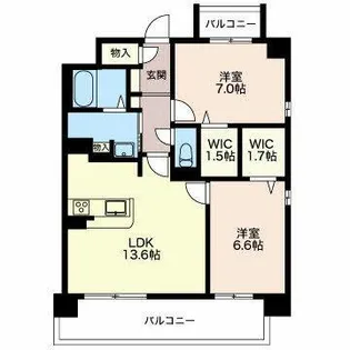 Bella Casa東白壁【0201号室】の間取り