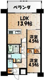 ラフィーネ香春口【11階】の間取り