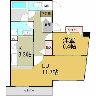 ラッフル千代田【7階】の間取り