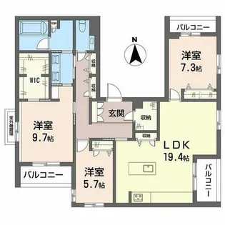エリシア 御所南【0301号室】の間取り
