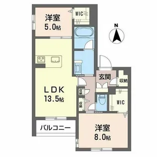エリシア 御所南【0201号室】の間取り