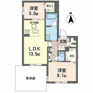 エリシア 御所南【0101号室】の間取り