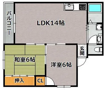 コーポラス大開【3階】の間取り
