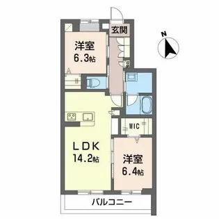 グランリベレ江井島I【0202号室】の間取り