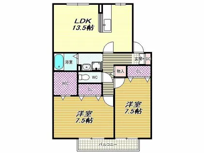 カトルセゾンA棟【1階】の間取り