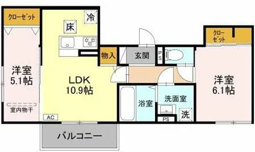 メゾンドソルテ【3階】の間取り