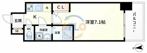 エスリード京橋グランテラス【9階】の間取り
