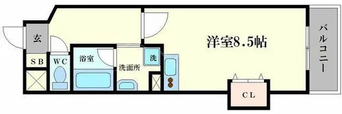 サージュ天王寺【2階】の間取り