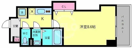 Luxe玉造Ⅲ【8階】の間取り