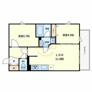 プレステージ14番館【7階】の間取り