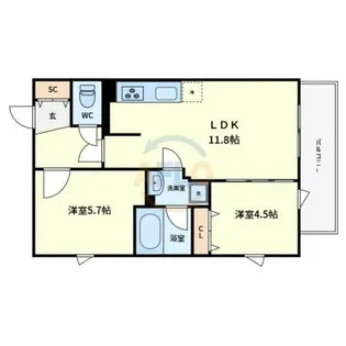 プレステージ14番館【8階】の間取り