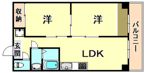 ダイバーシティ神戸長田B棟 B【5階】の間取り
