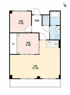 クレアール忠岡【102号室】の間取り