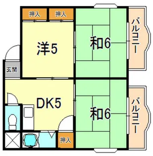 グランディアみなと六甲【2階】の間取り