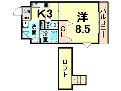 ラフィーネ伊丹3【4階】の間取り