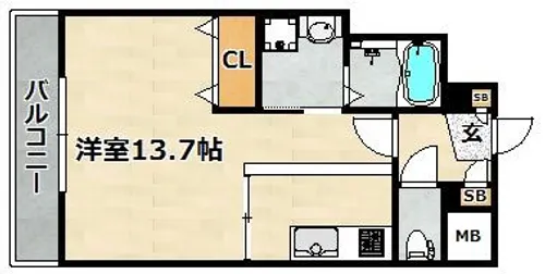 メゾンエフKAMISAWA【702号室】の間取り
