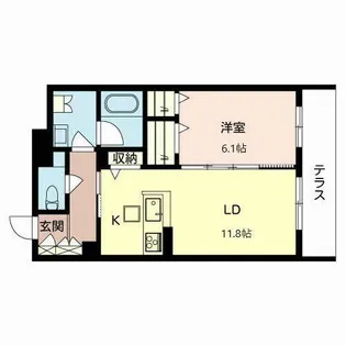 グリーンコーポ朝日が丘I【0102号室】の間取り