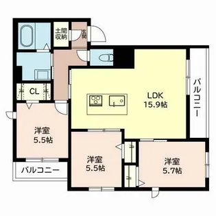 Biscotto Shamaison【0201号室】の間取り