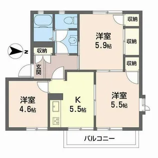 メゾン六甲E【0202号室】の間取り