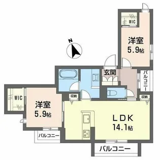 モノリス 天王寺【2階】の間取り