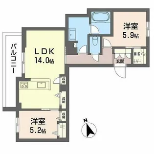 モノリス 天王寺【2階】の間取り