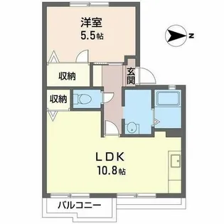 エスタシオンU(B)【B202号室】の間取り