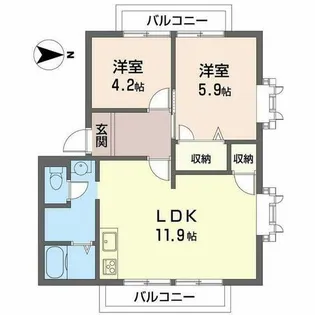 アネックス【B201号室】の間取り
