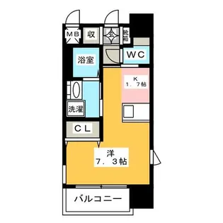 プレサンス鶴舞駅前ブリリアント【7階】の間取り